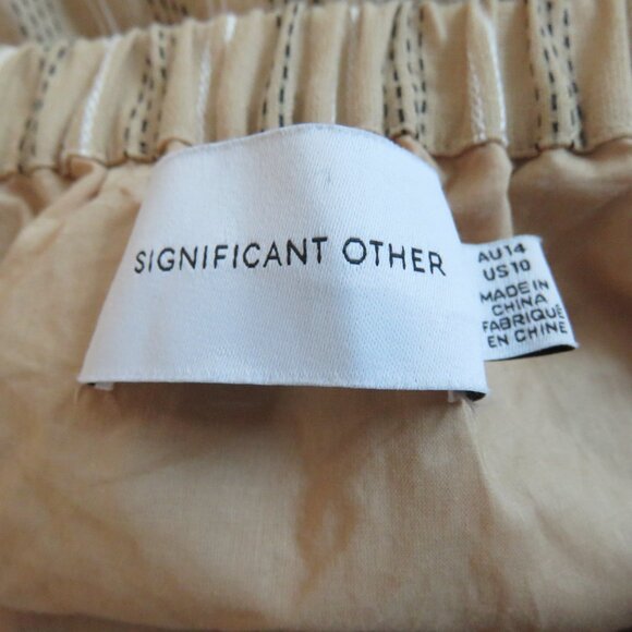 Striped Tan Midi Dress - Picture 14 of 15